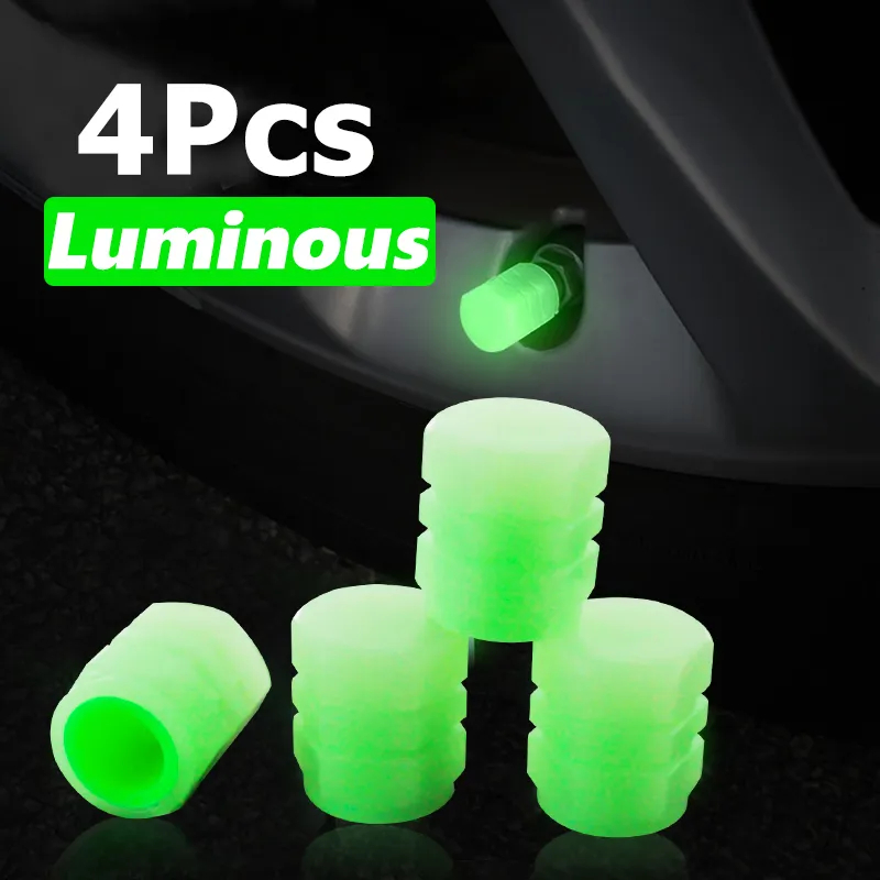 4PCCarLuminousValveCapsFluorescentNightGlowingCarMotorcycleBicycleWheelStylingTyreHubUniversalCapDec-2014213-6