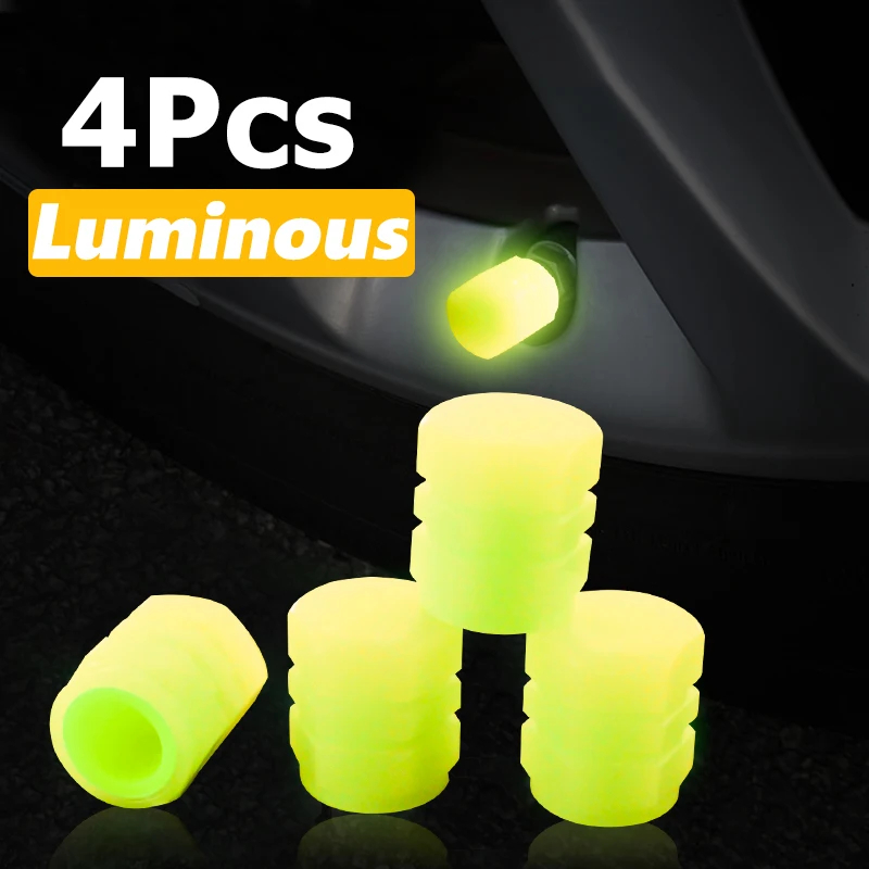 4PCCarLuminousValveCapsFluorescentNightGlowingCarMotorcycleBicycleWheelStylingTyreHubUniversalCapDec-2014213-7