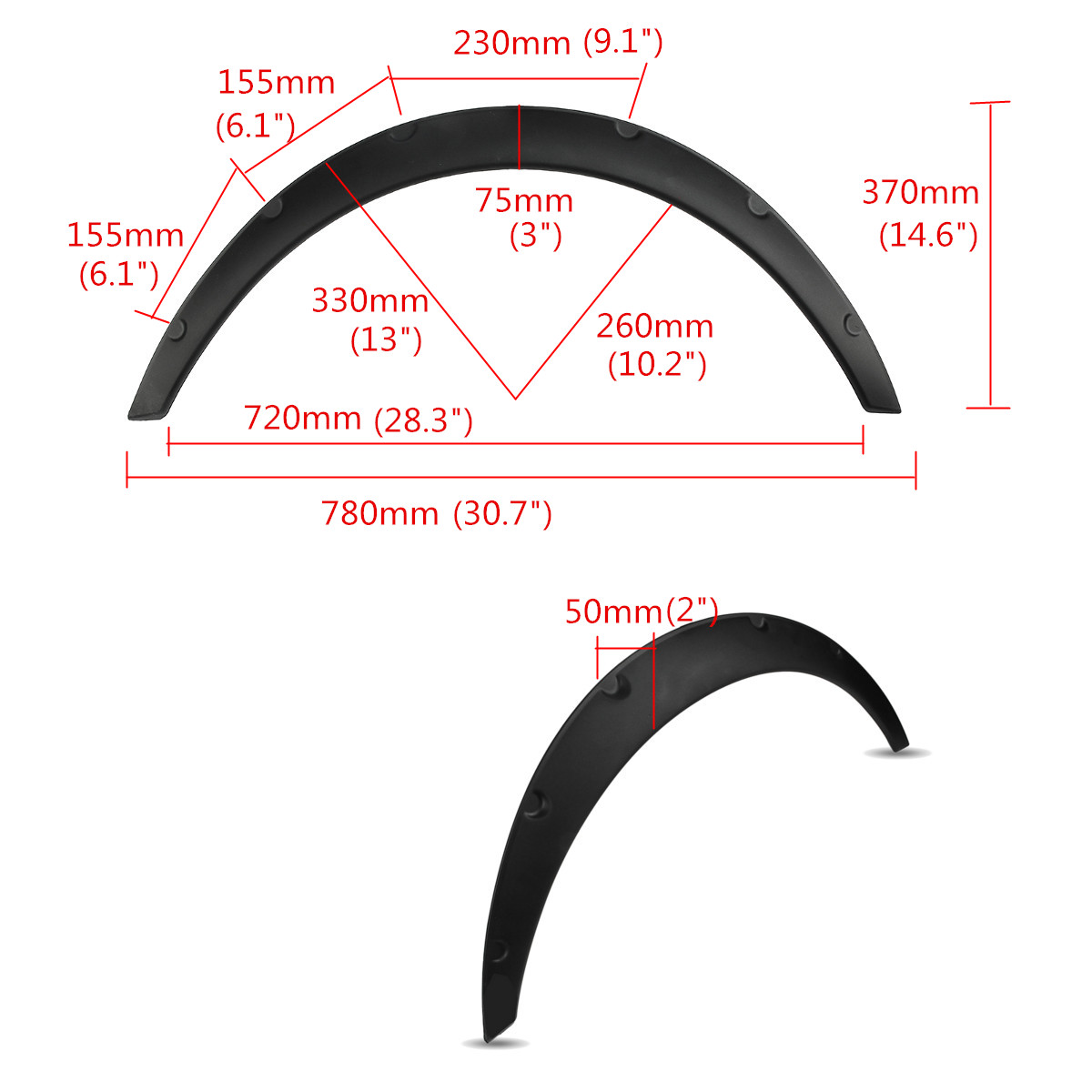 4Pcs2Inch50mmUniversalFlexibleCarWheelFenderFlaresExtraWideBodyWheelArches-1251047-4