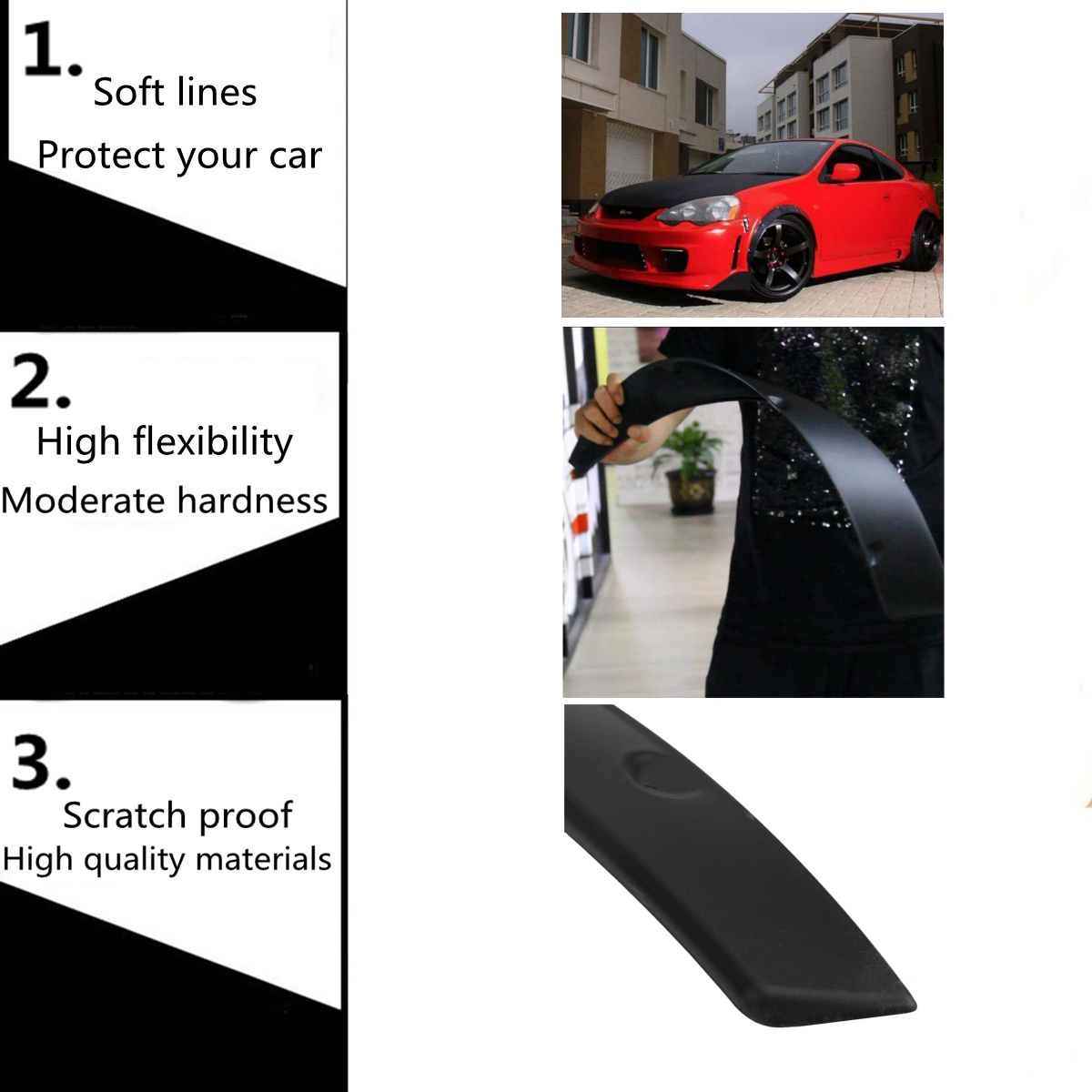 4Pcs2Inch50mmUniversalFlexibleCarWheelFenderFlaresExtraWideBodyWheelArches-1251047-5