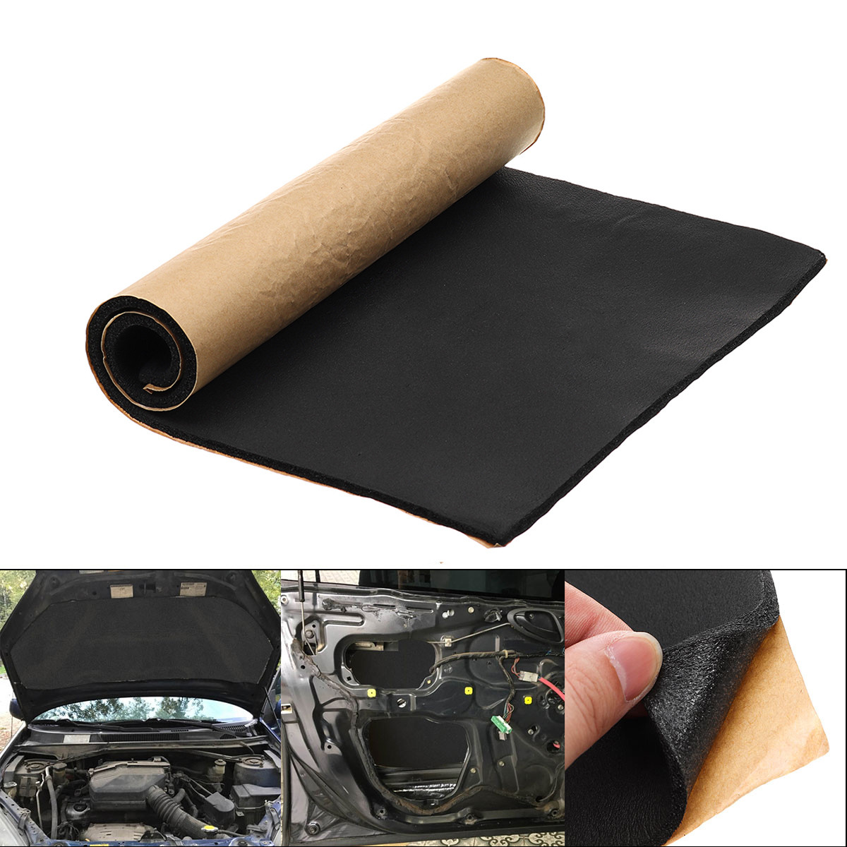 9pcsSetCarDoorHoodBonnetSoundHeatInsulationFoamsCottonMat30x50cm-1943901-2