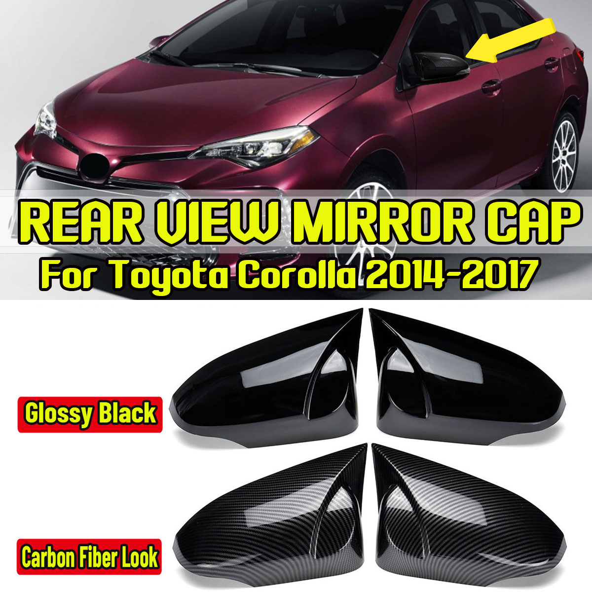 ForToyotaCHRCHRC-HR20172018201920202021AccessoriesRearSideViewRearviewMirrorCover-1984742-1