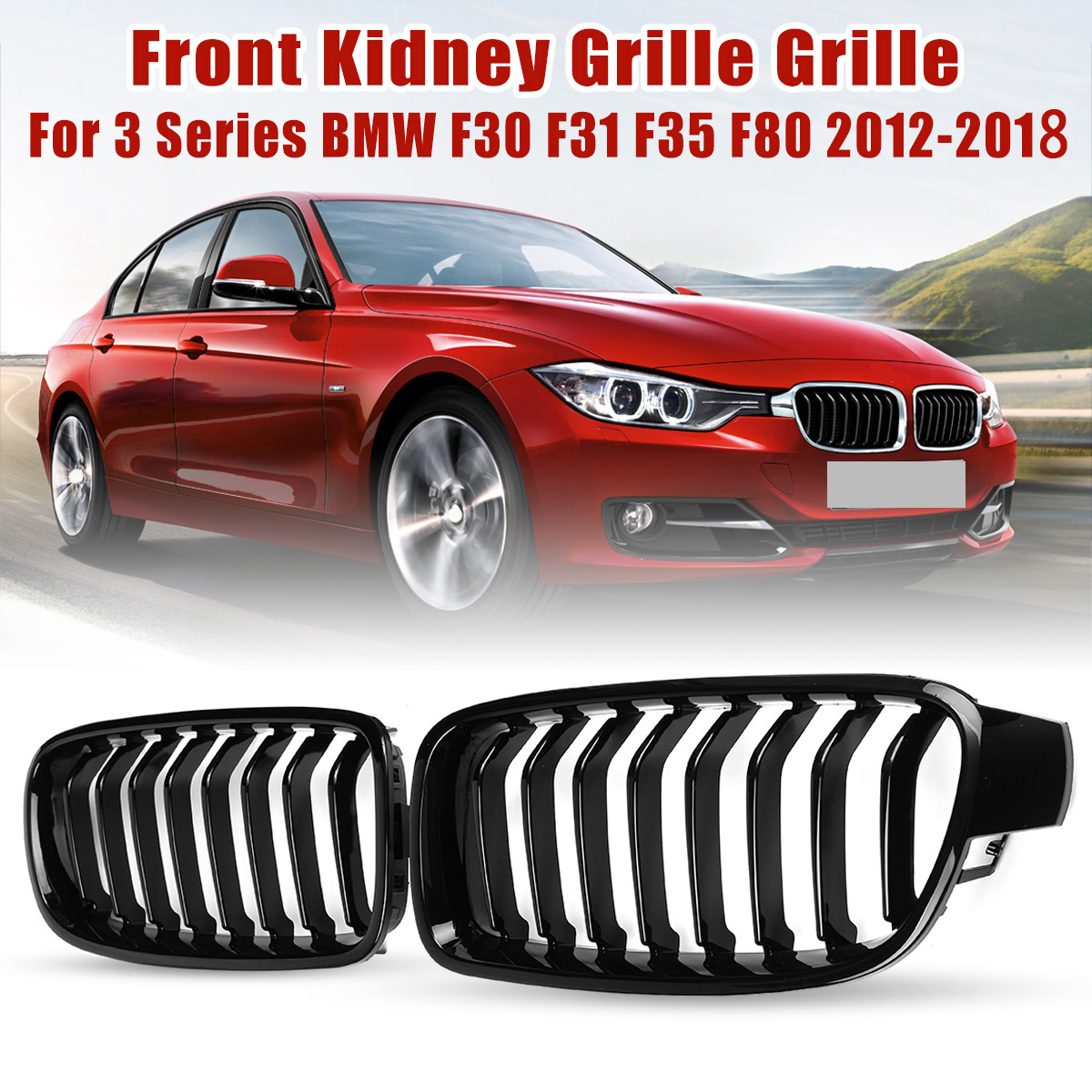 GlossBlackFrontKidneyGrillesForBMWF30F31F35F803Series2012-2018-1977623-1