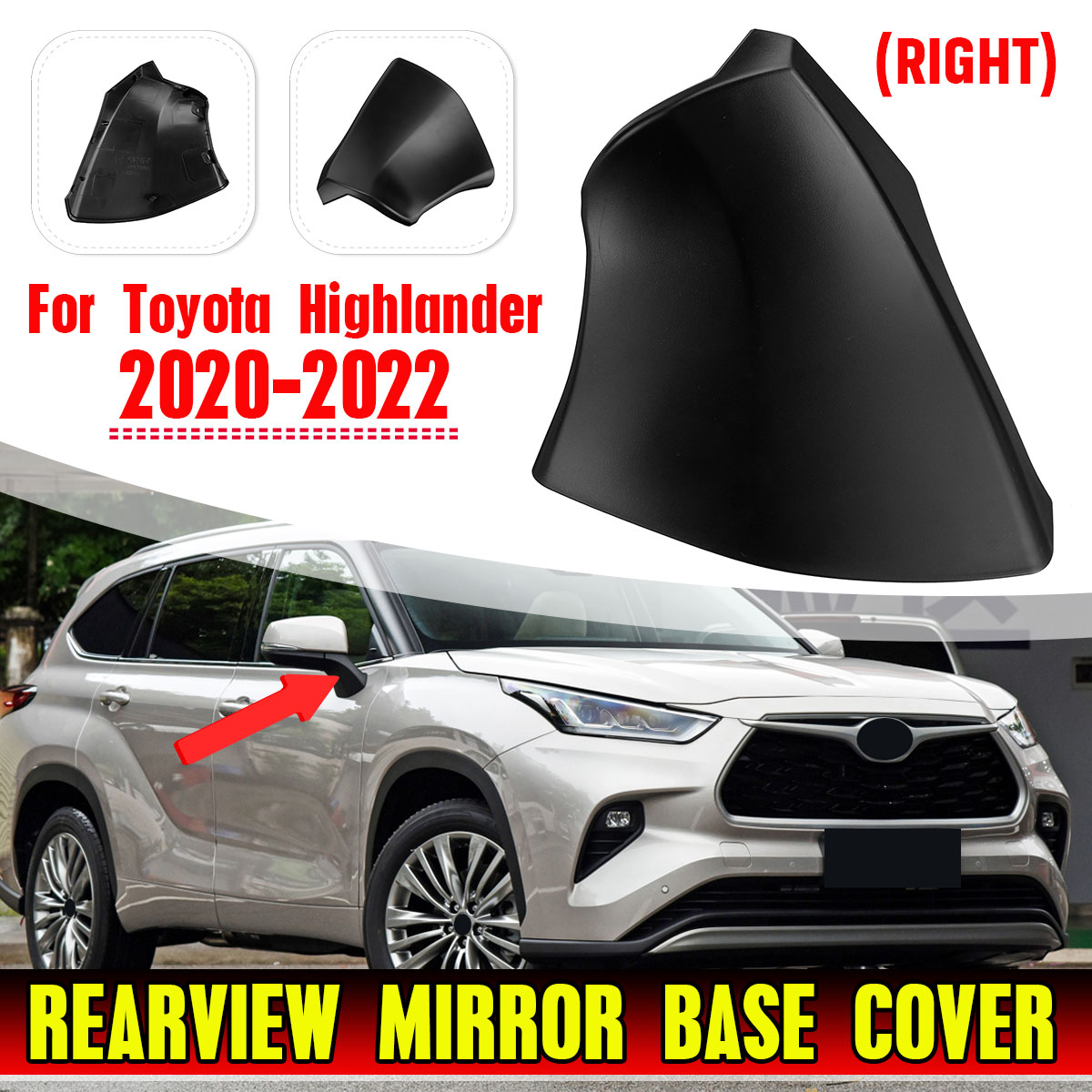 RightPassengerSideRearviewMirrorBaseCoverForHighlander2020-2022-2007642-2