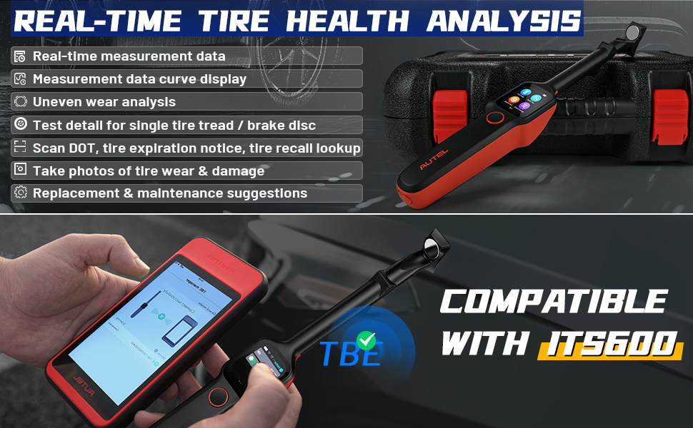 AutelMaxiTPMSTBE200ETireTreadLaserDetectorBrakeDiscWearThicknessDiagnosticInstrumentToolCompatibleWi-1998994-7