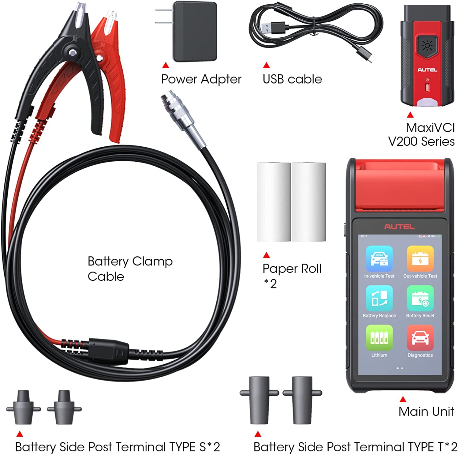 EUDirectAutelMaxiBASBT608ECarBatteryTesterScanner12V24V100-3000CCABatteryAnalyzerAllSystemDiagnostic-1998997-12