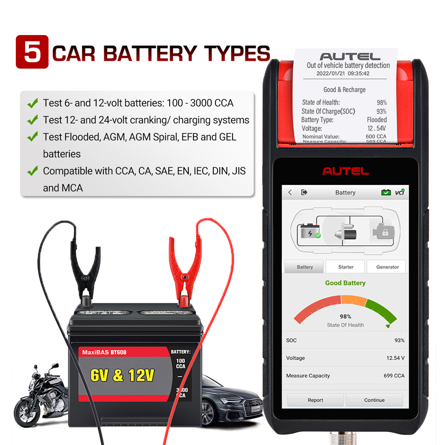 EUDirectAutelMaxiBASBT608ECarBatteryTesterScanner12V24V100-3000CCABatteryAnalyzerAllSystemDiagnostic-1998997-6