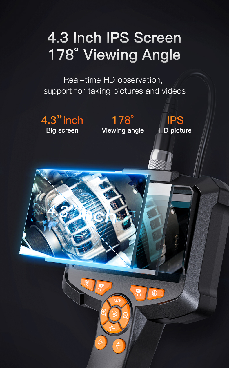 HandheldCarEndoscopeCamera43inchIPSHDScreenDetachableCable8mm2mpIndustrialBorescopeForDrainPipeWater-2014202-4