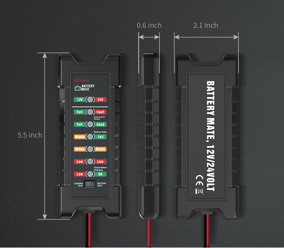 KINGBOLENBatteryTesterBm4101224VCopperClipVersionCarDigital6LEDLightAlternatorAutoBatteryAnalyze-1990000-14