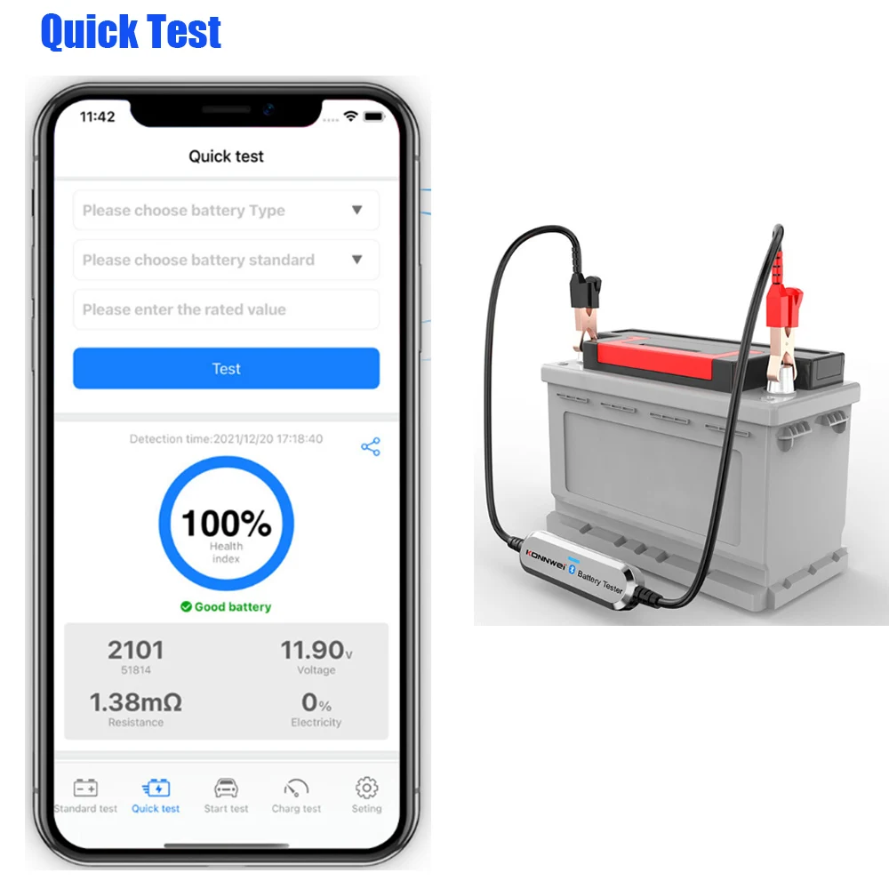 KONNWEIBK100BK200Bluetooth50CarMotorcycleTruckBatteryTester6V12V24VBatteryAnalyzer100-2000CCAChargin-2014931-11