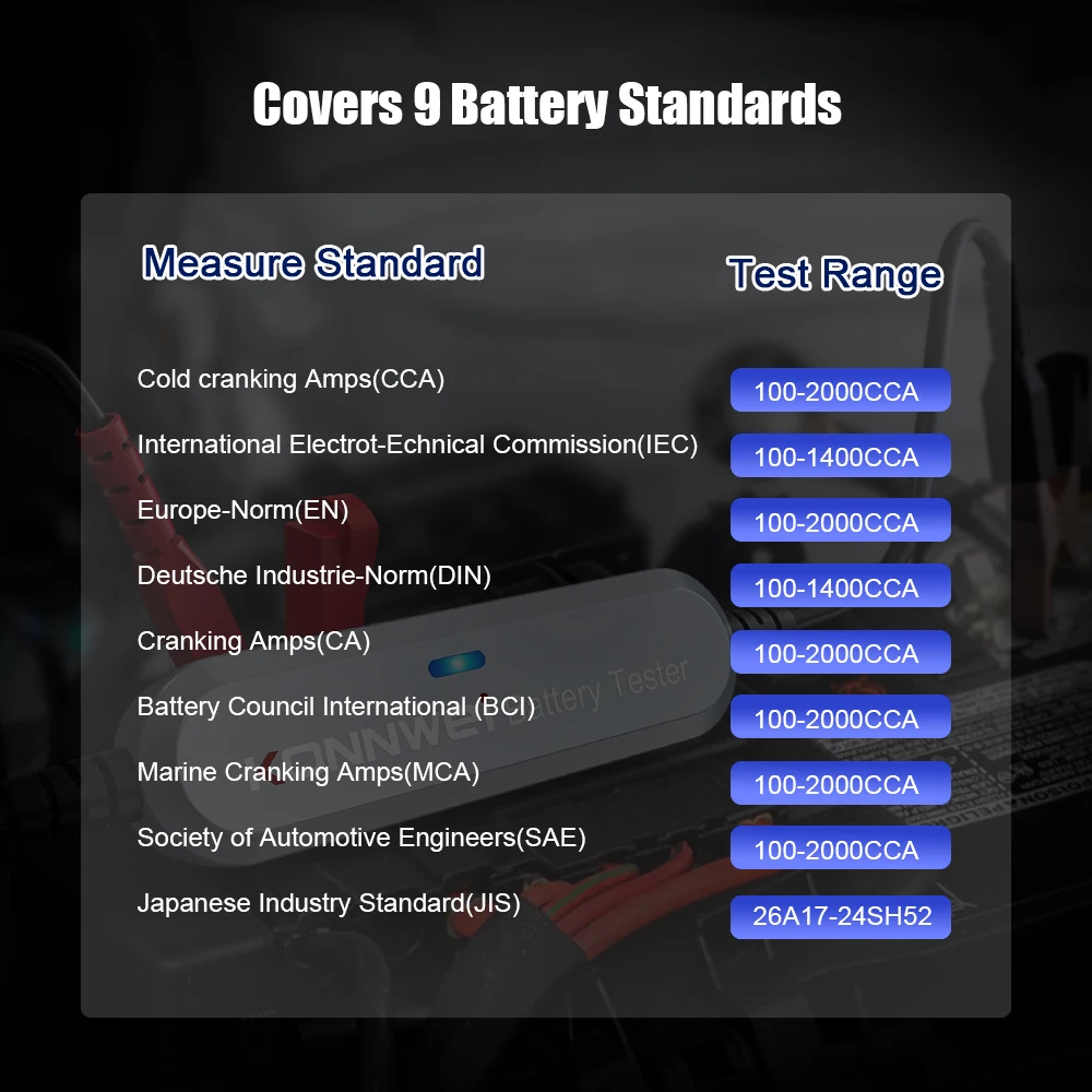 KONNWEIBK100BK200Bluetooth50CarMotorcycleTruckBatteryTester6V12V24VBatteryAnalyzer100-2000CCAChargin-2014931-10
