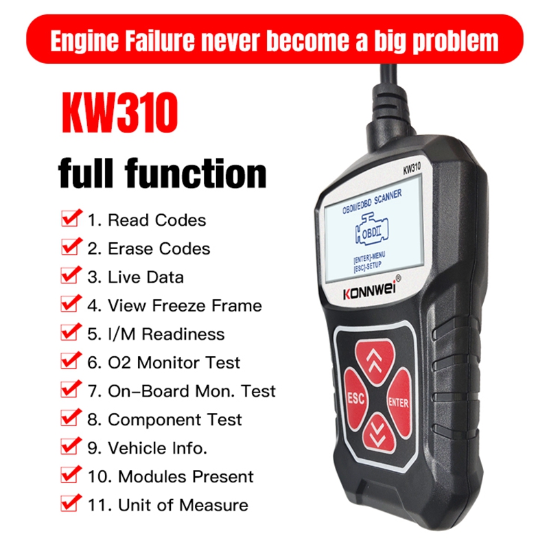 KONNWEIKW310OBD2CarDiagnosticScannerEOBDScanToolDTCEngineCodeReaderVoltageTestBuilt-inSpeaker-1983565-2