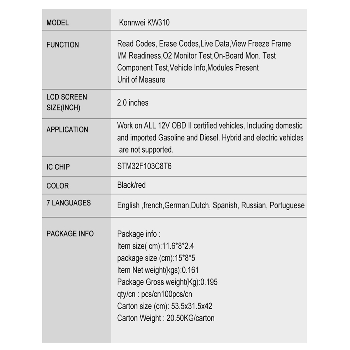 KONNWEIKW310OBD2CarDiagnosticScannerEOBDScanToolDTCEngineCodeReaderVoltageTestBuilt-inSpeaker-1983565-10