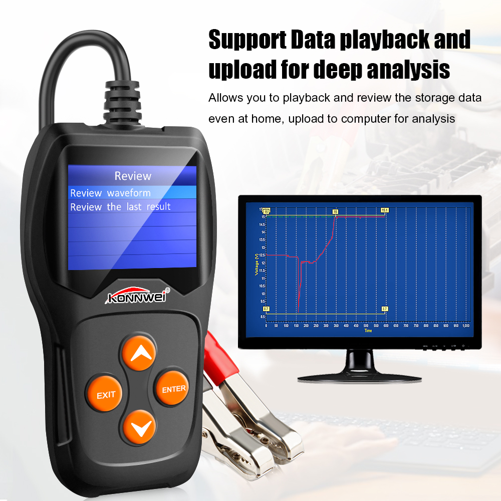 KONNWEIKW60012VCarBatteryTesterAnalyzer100to2000CCACranking30-220AH-1984213-6