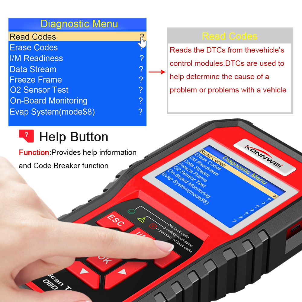 KONNWEIKW850OBD2CarScanDiagnosticToolEOBDScannerEngineFaultCodeReaderMulti-languages-1984217-7