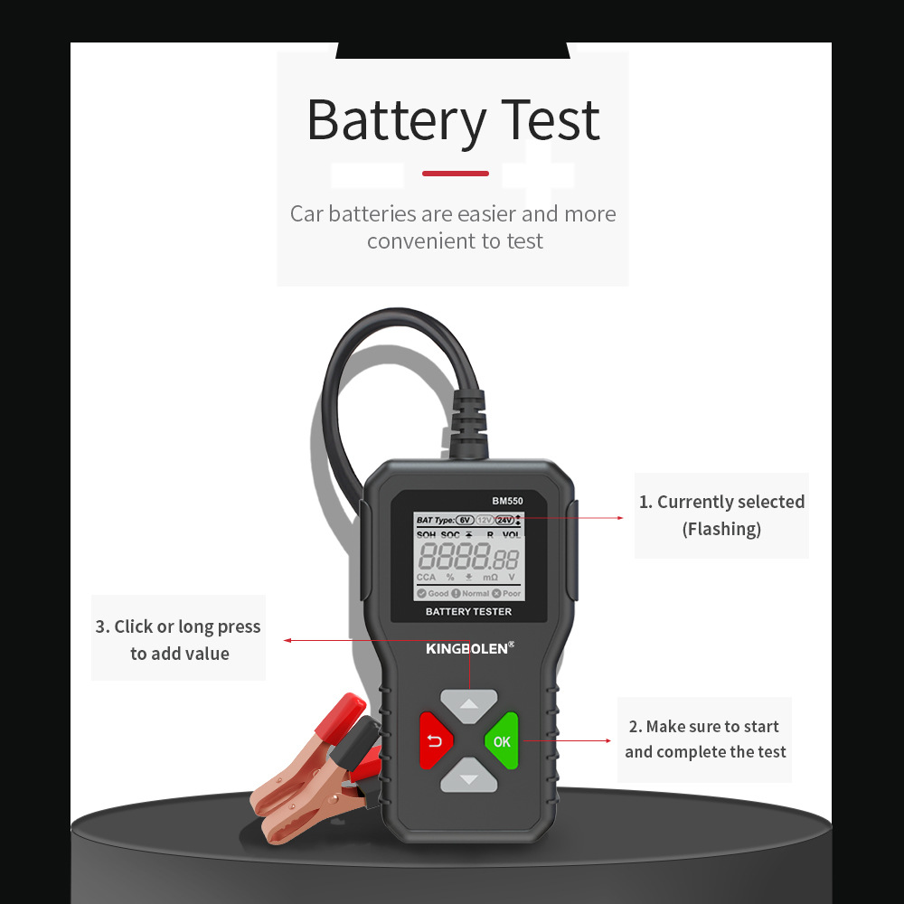 KingbolenBM550CarElectricVehicle6V12V24VMulti-FunctionIntelligentDigitalDisplayProfessionalBatteryTe-1996629-5