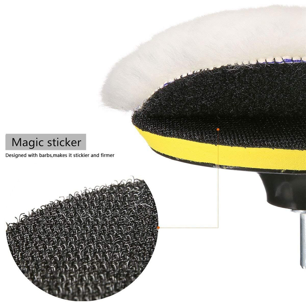 MATCC4pcs6InchPolishingBufferPadPolishingBonnetsLambsWoolWithM14DrillAdapter-1430270-5