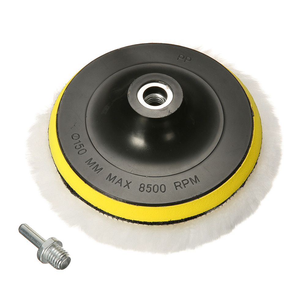 MATCC4pcs6InchPolishingBufferPadPolishingBonnetsLambsWoolWithM14DrillAdapter-1430270-8