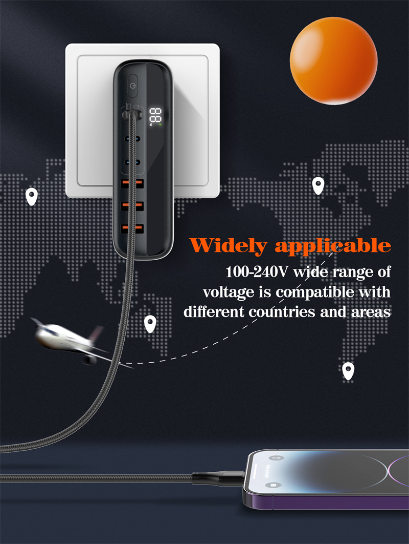 GaNTechLDNIOA6140C140W6-PortUSBPDCharger3USB-C3USB-APDQC30AFCFCPSCPFastChargingWallChargerAdapterRep-1997599-16