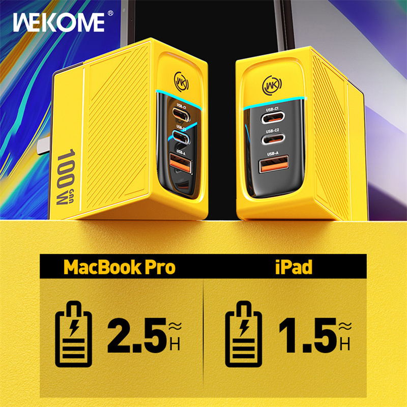 GaNTechWEKOMEWP-U155100W3-PortUSBPDChargerDualUSB-CUSB-AFastChargingWallChargerAdapterEUPlugforiPhon-1997605-3