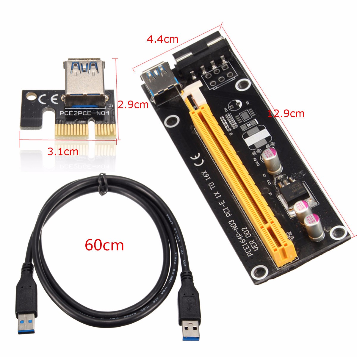 1Xto16XPCI-EGraphicsCardExtensionCableUSB30ExpansionCardPowerSupplywithSATACable-1936705-2