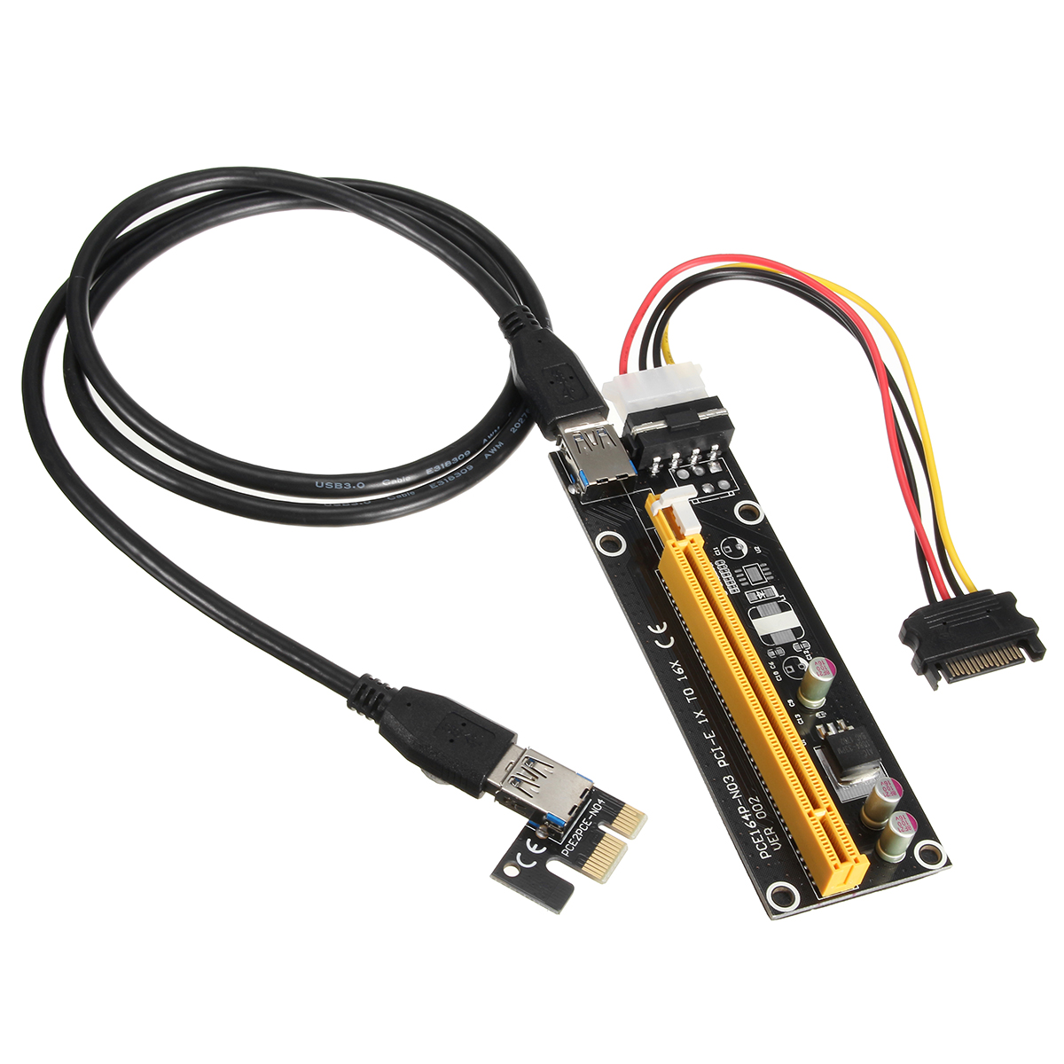 1Xto16XPCI-EGraphicsCardExtensionCableUSB30ExpansionCardPowerSupplywithSATACable-1936705-4