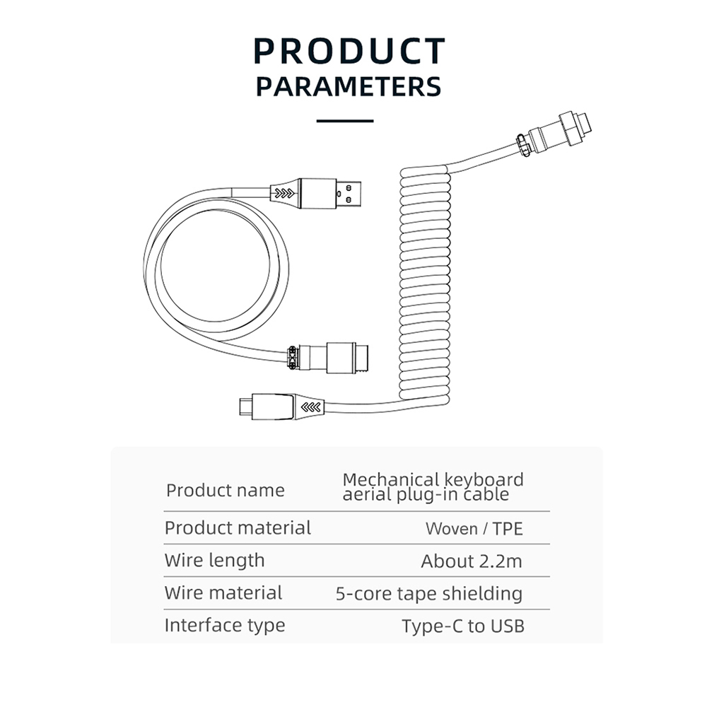 22mMechanicalKeyboardCoiledCableDIYHandmadeWovenTPECablewithUSBType-CInterfaceDataCable-1975070-13