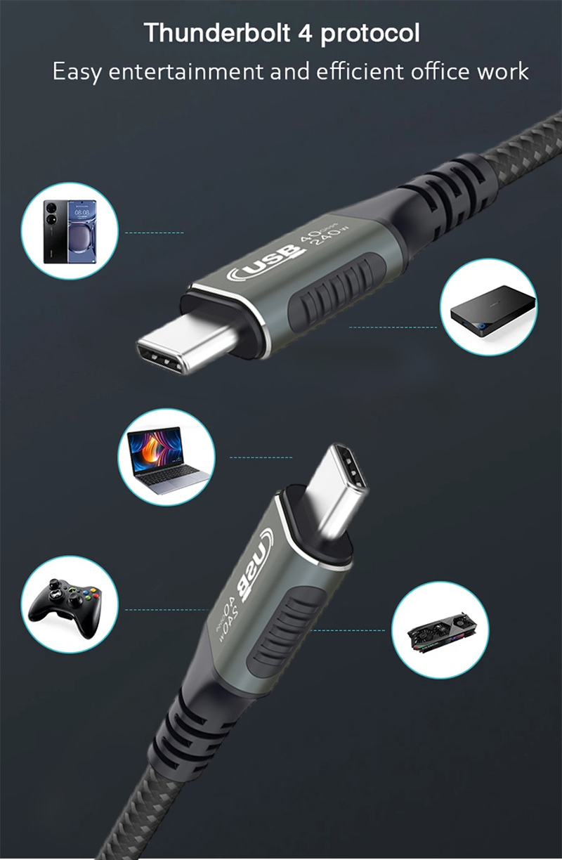 BakeeyUSB4Cable40GbpsPD240WThunderbolt48K60HzType-CFastChargingCableThunderbolt3Type-CtoCDataTransfe-2012689-4