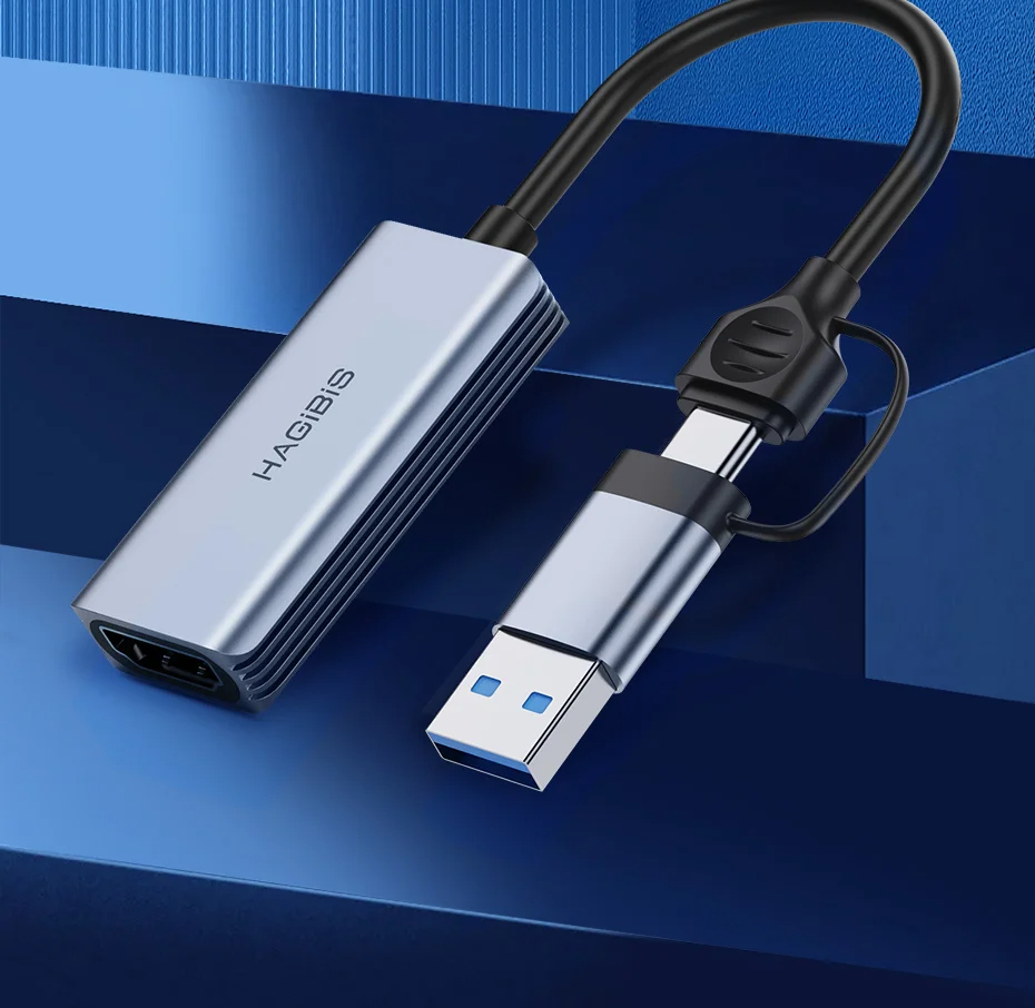 HAGiBiSUSB30VideoCaptureCardHDtoUSBType-CGameGrabberRecord1080P60HzAluminumAlloyShellMS2130forSwitch-2010386-2
