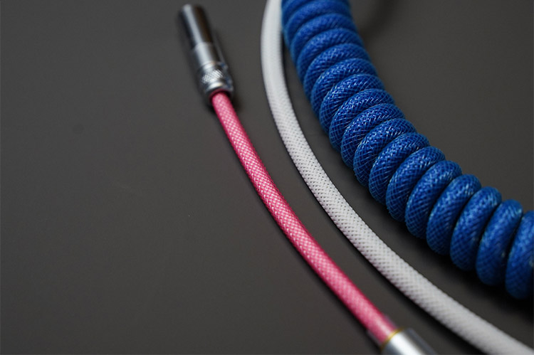 MechZoneHandmadeCoiledCableKeyboardCoilType-CMiniUSBDIYCoiledCableDataCableUSBCAviationConnectorforM-1714362-2