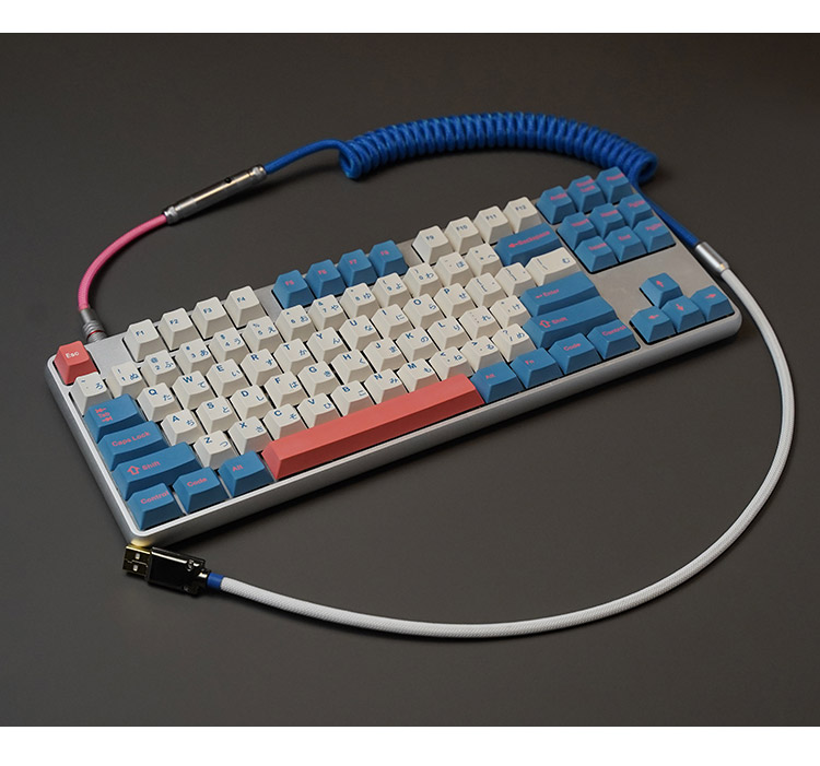 MechZoneHandmadeCoiledCableKeyboardCoilType-CMiniUSBDIYCoiledCableDataCableUSBCAviationConnectorforM-1714362-8