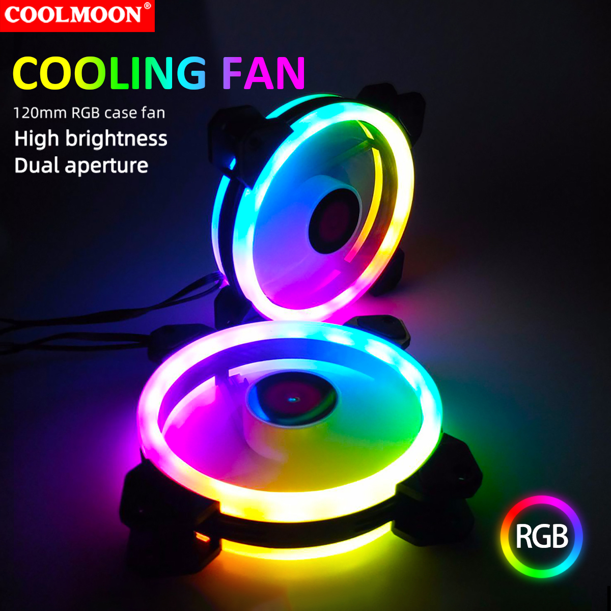 120mmComputerPCCoolerCoolingFanRGBLEDMulticolor-modeQuietChassisFanWithController-1940489-1