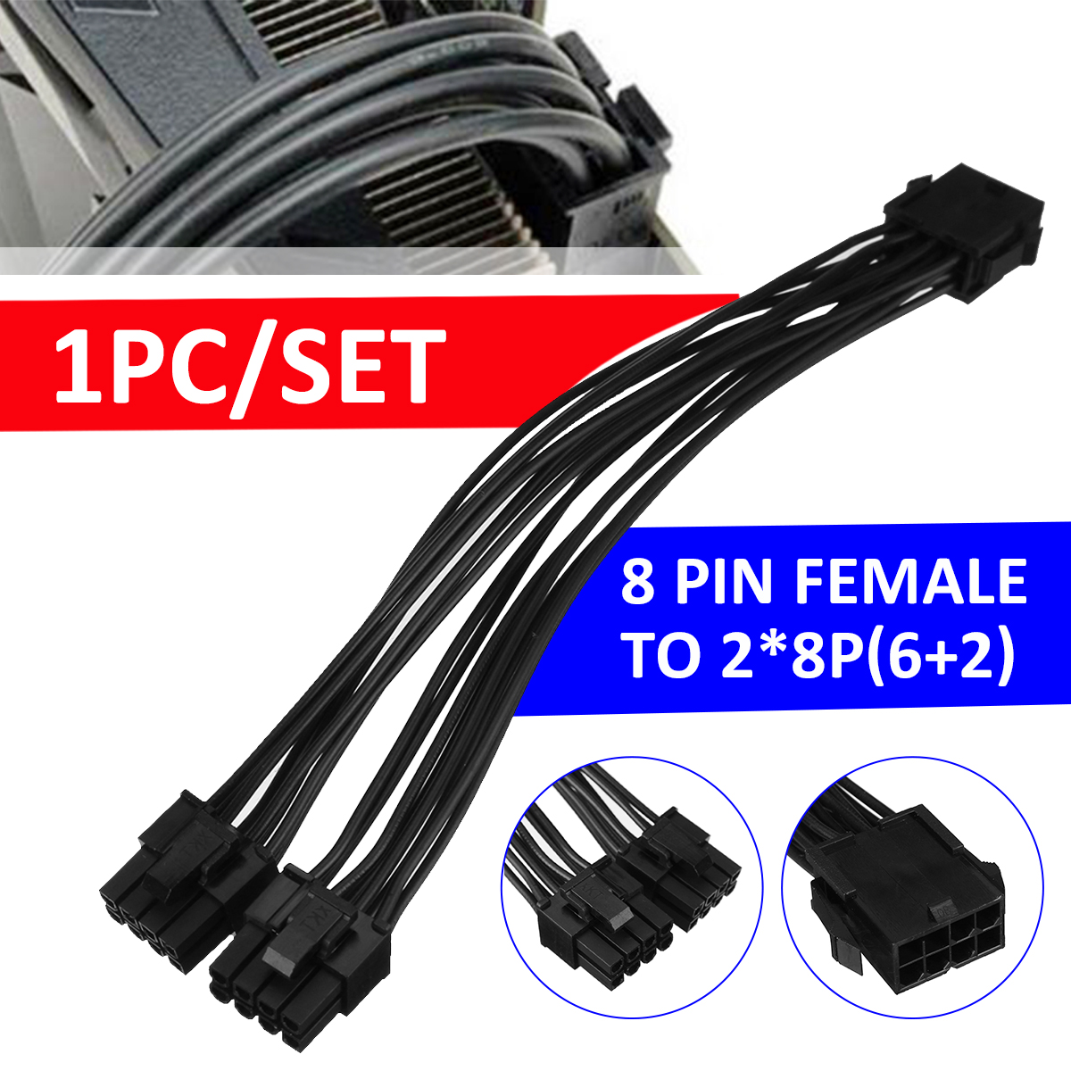 20cmGraphicsCard8PinFemaleto28P62pinExtentionPowerCableMale-1931117-2