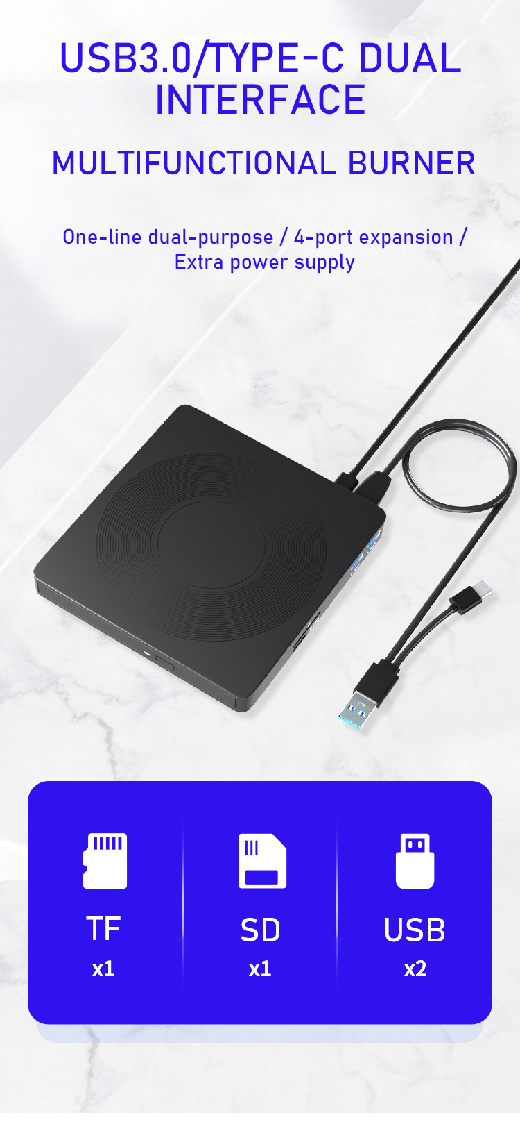 6In1USB30Type-CCDDVDBurnerCDReaderPortableExternalDriveTFSDCardSlotforWinMacOSforLaptopDesktopNotebo-2010467-1