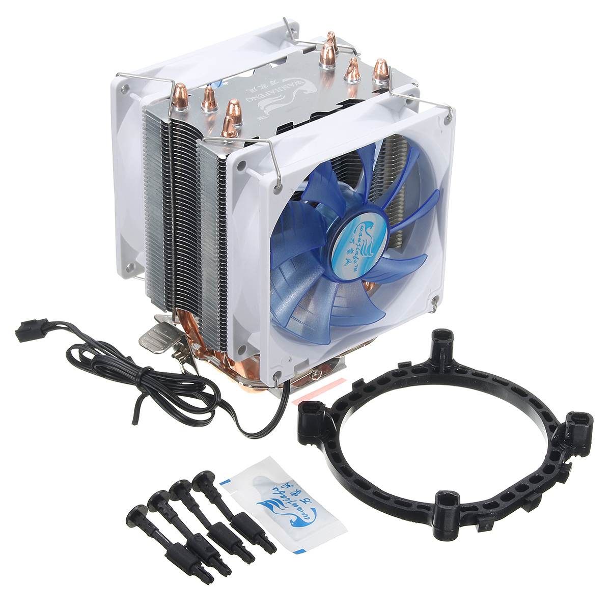 92mm3PinBlueLEDCopperCPUCoolerCoolingFanHeatSinkforIntelLGA77511561155AMDAM223-1154708-1