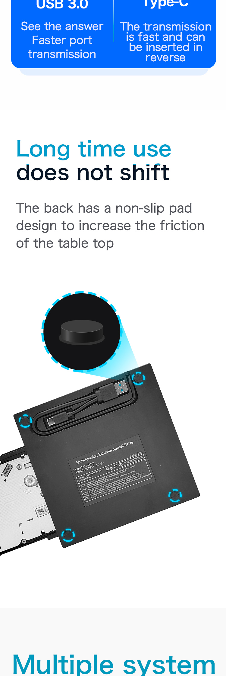 ExternalDVDBurnerUSB30TypeCMulti-functionRecorder7-in-1CDplayerDriverTFSDInterfaceforPCNotebook-1991082-5