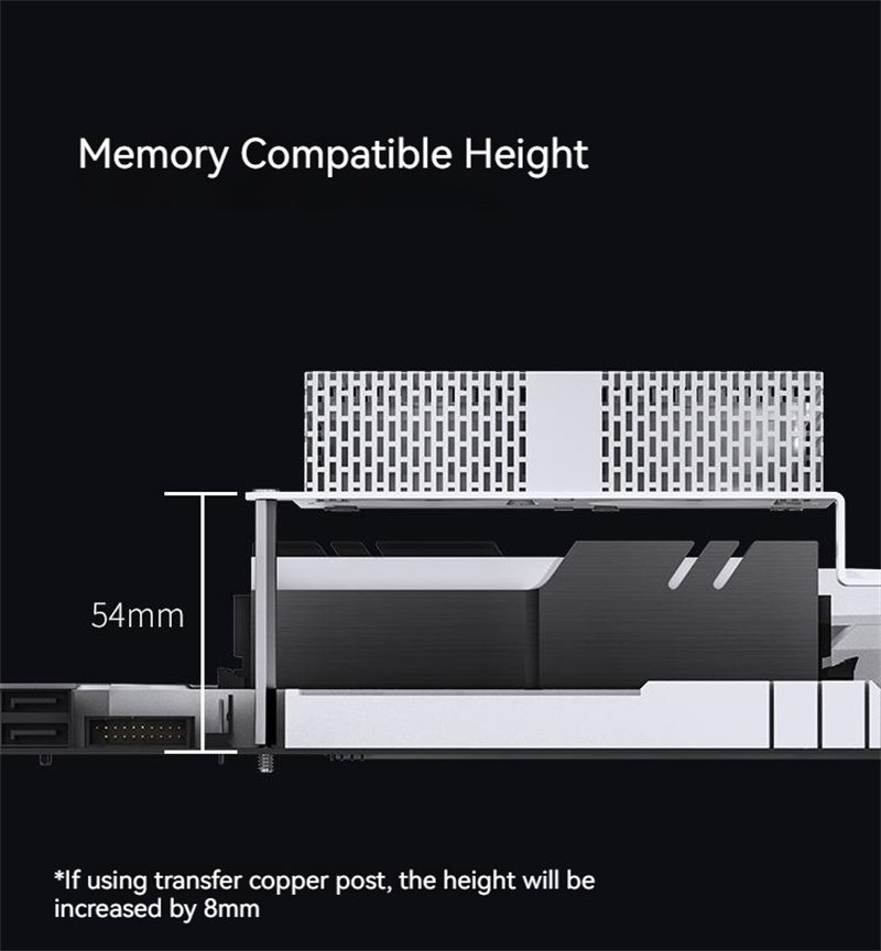JONSBONF-1MemoryHeatSinkwithDual5020FansARGBSynchronousLightingEffectRAMHeatsinkCoolerPCMemoryCoolin-1996382-7