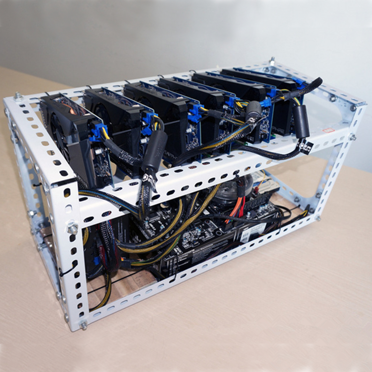 SteelCryptoCoinBitcoinMiningRigFrameCaseShelfSetFor6GPU-1175323-2