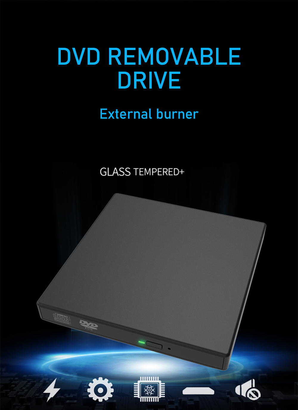 USB20PortableExternalDVDOpticalDrive24XHigh-speedRecordingIntelligentNoiseCancellingAll-in-oneUniver-1983516-1