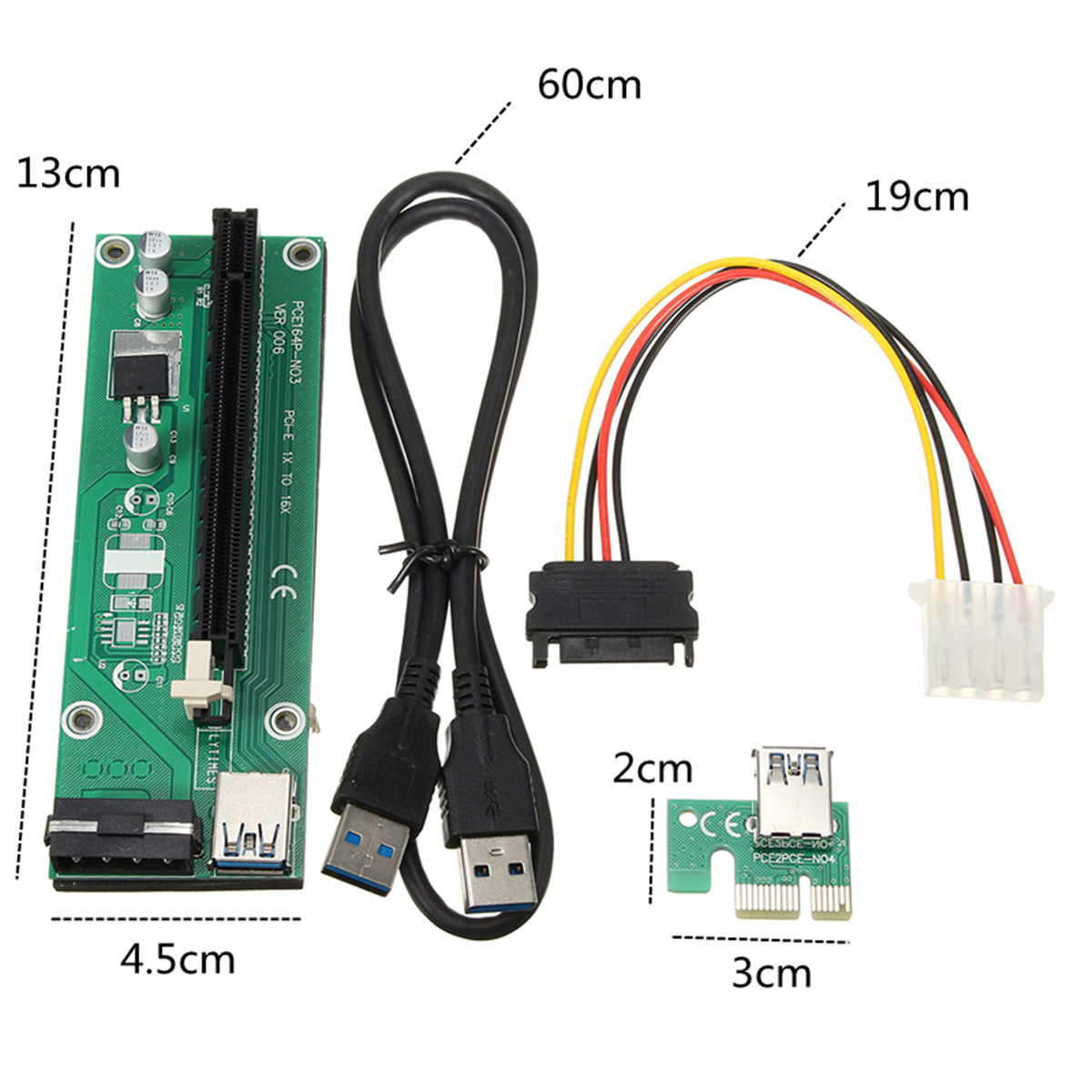 USB30PCI-EExpress1xto16xExtensionCableExtenderRiserCardAdapterSATACable-1250491-5