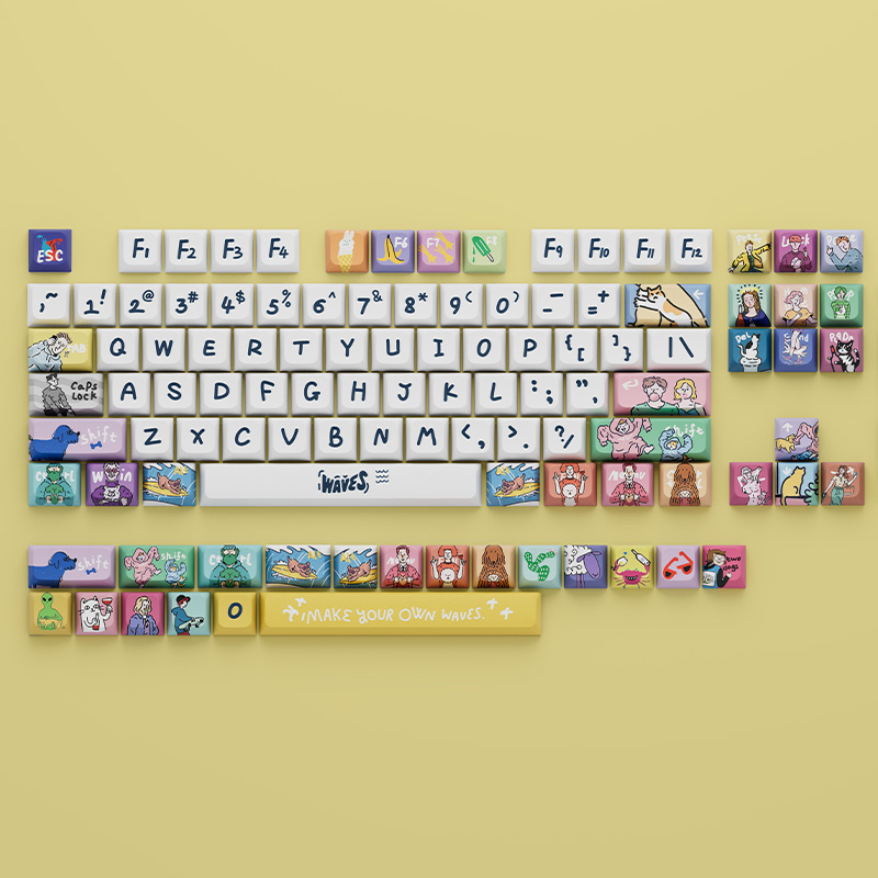 123KeysSprayThemePBTKeycapSetXDAProfileSublimationAmericanOilPaintingKeycapsforMechanicalKeyboards-1988609-2