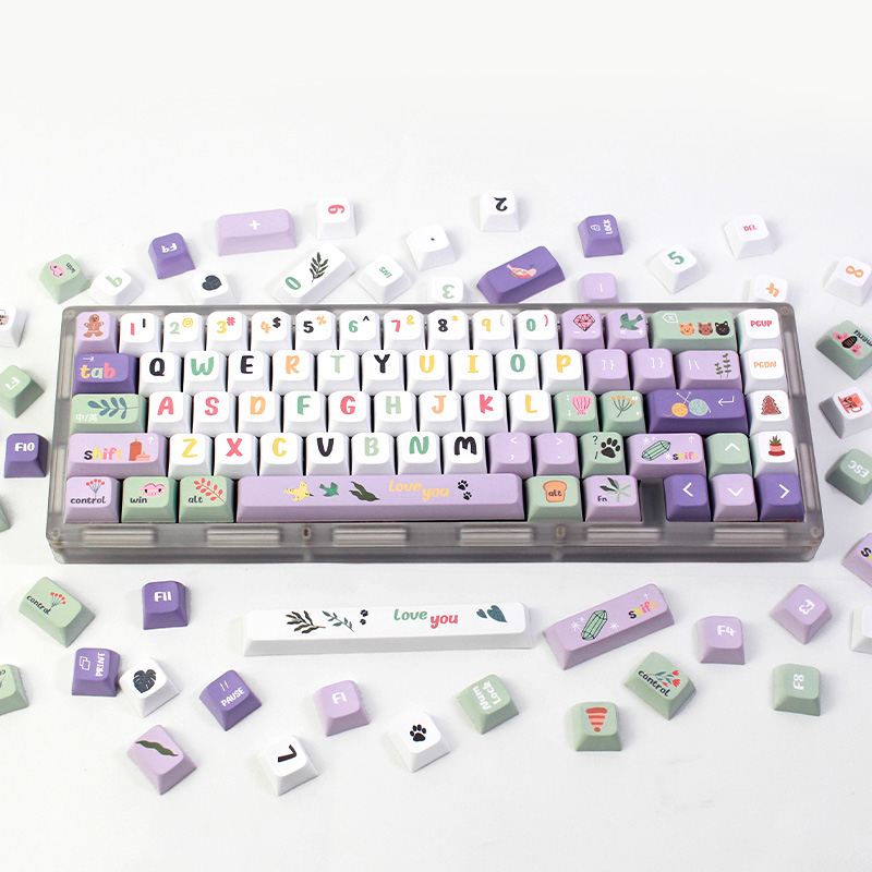 124KeysAMidsummerNightsDreamThemePBTKeycapSetXDAProfileSublimationPurpleKeycapsforMechanicalKeyboard-1988608-1