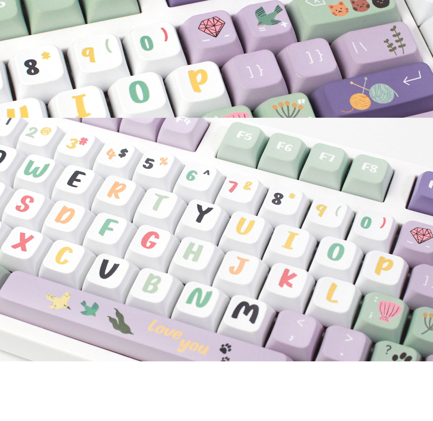 124KeysAMidsummerNightsDreamThemePBTKeycapSetXDAProfileSublimationPurpleKeycapsforMechanicalKeyboard-1988608-7