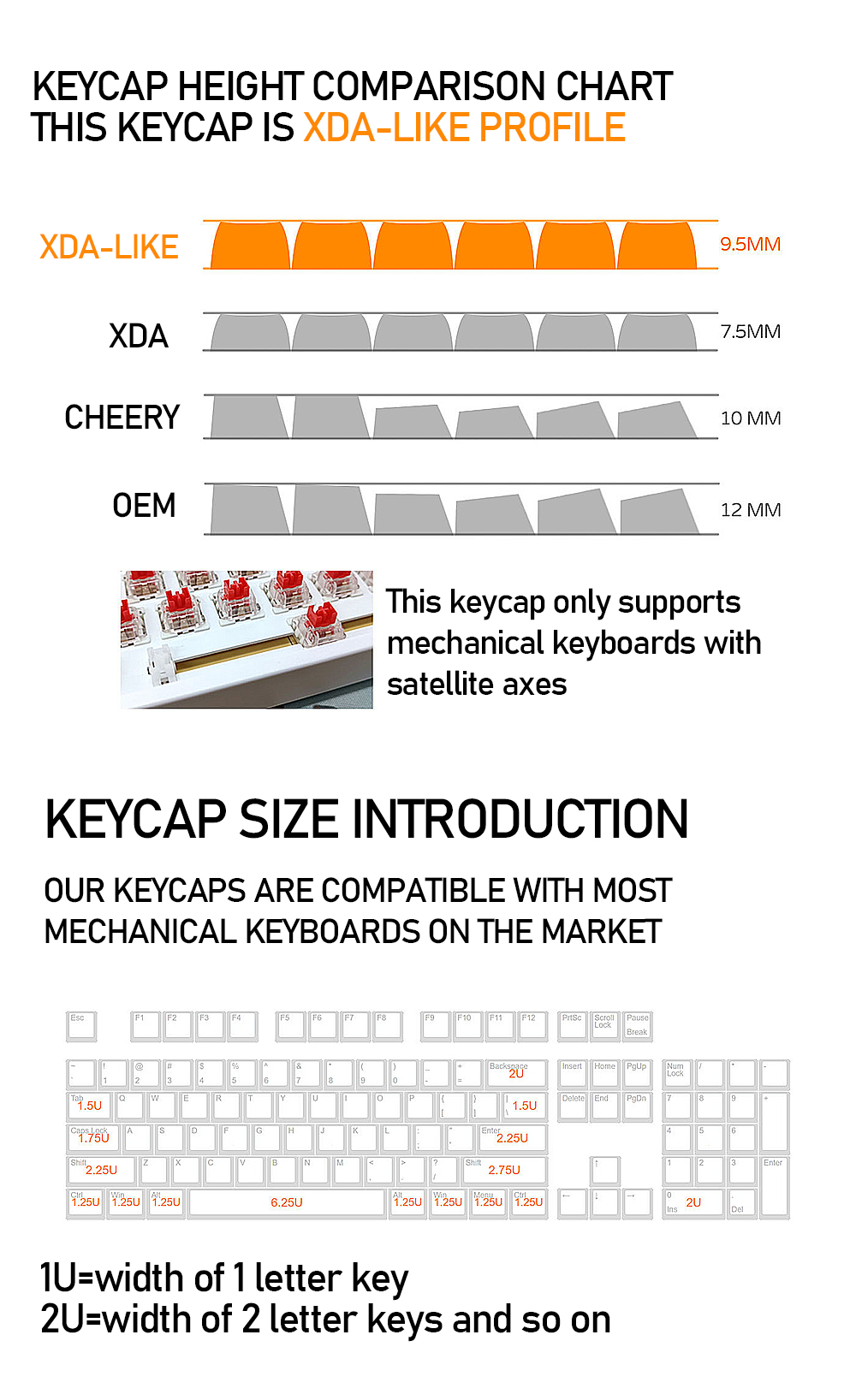 130KeysUniversalKeyCapSetPBTSublimationXDAProfileforMechanicalKeyboard-1972719-1