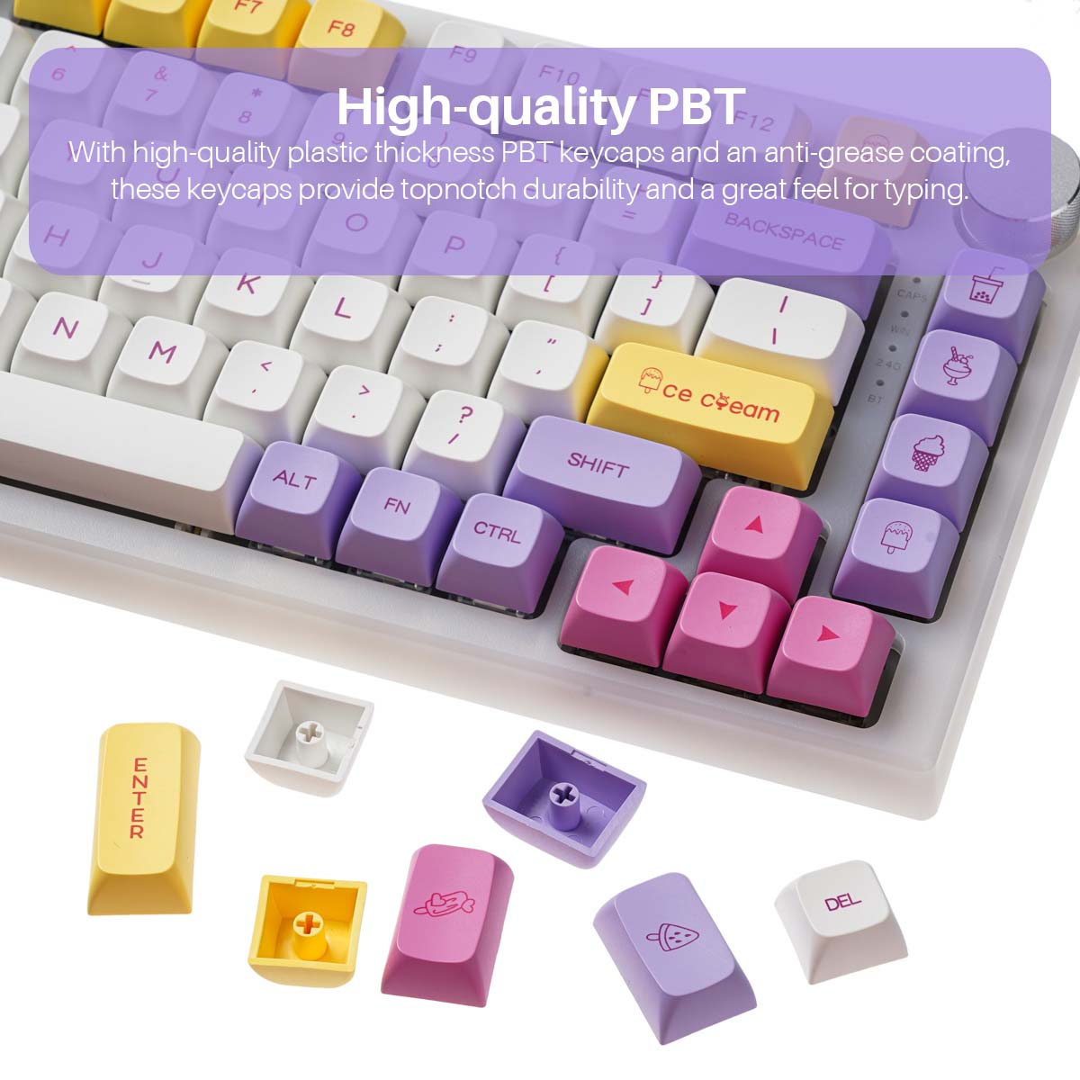 136KeysIceCreamKeycapSetPBTSublimationXDAProfileEnglishJapaneseCustomKeycapsforMechanicalKeyboard-1941577-2