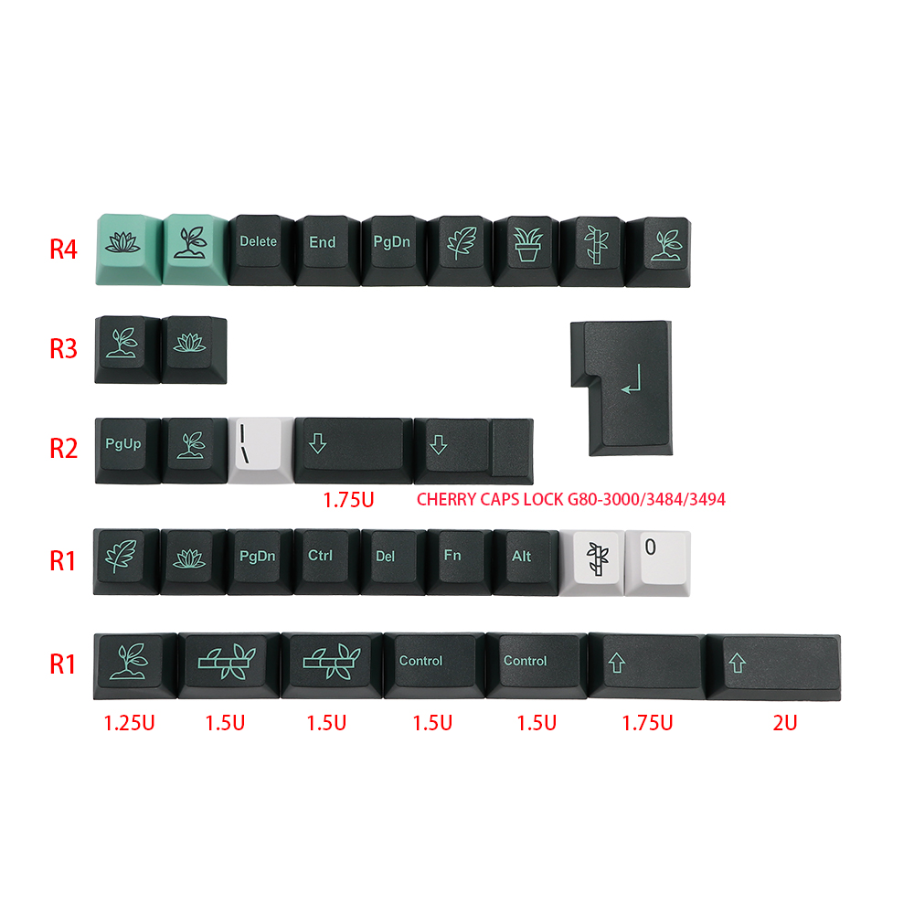 137KeysBotanicGardenKeycapSetCherryProfileSublimationPBTKeycapsforMechanicalKeyboards-1977967-3