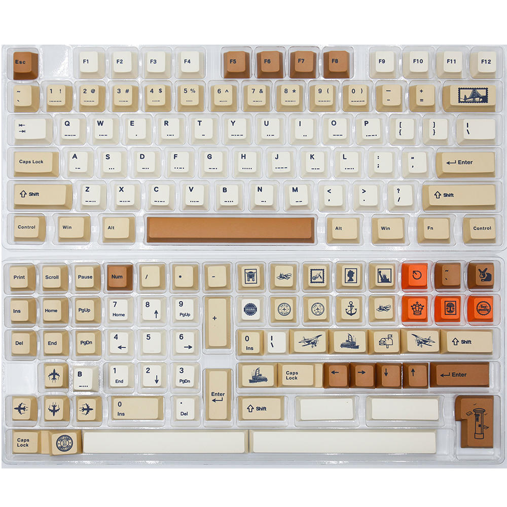 143KeysStampThemeRetroMechanicalKeyboardCapSetCherryProfilePBTSublimationSuitablefor6164687884879698-1987916-1