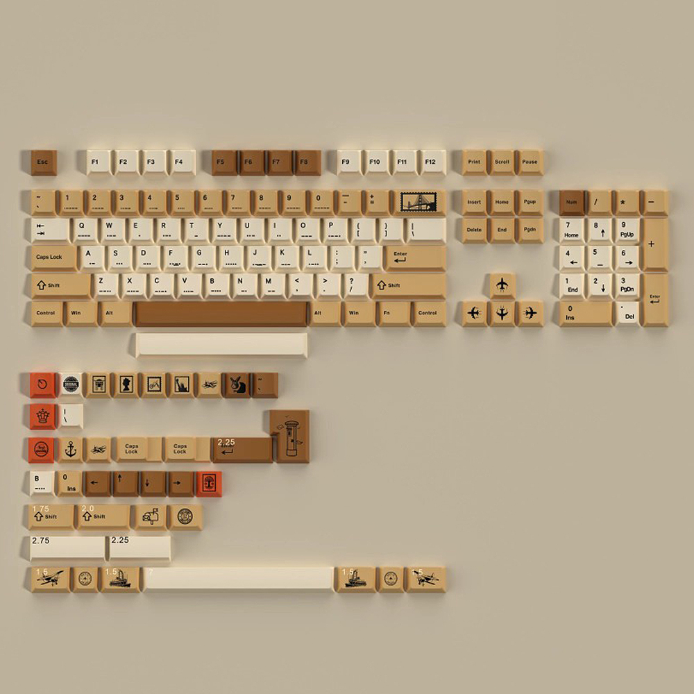 143KeysStampThemeRetroMechanicalKeyboardCapSetCherryProfilePBTSublimationSuitablefor6164687884879698-1987916-2