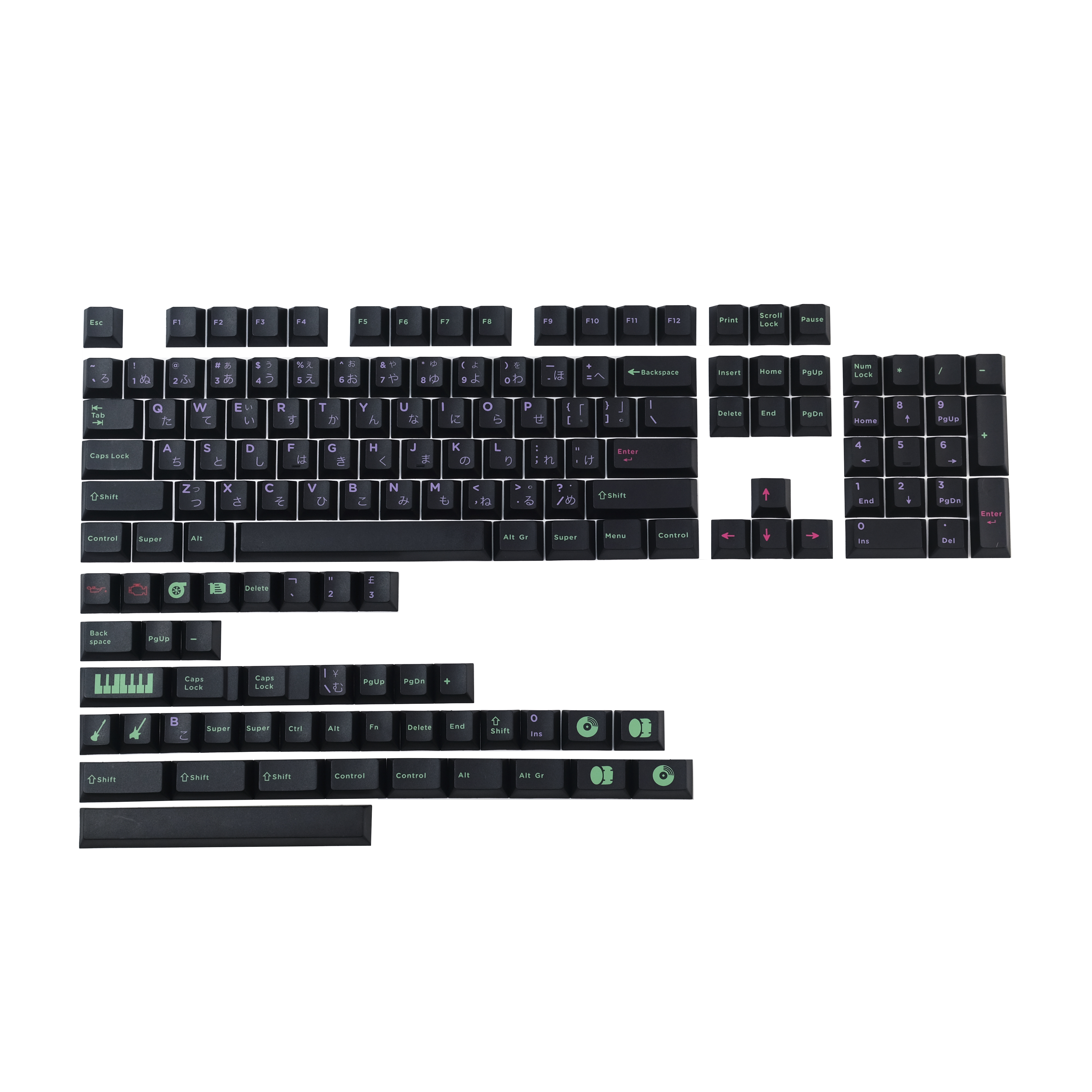 145KeysGMKPOWERCHORDPunkPBTKeycapSetCherryProfileSublimationKeycapsforMechanicalKeyboards-1934930-2