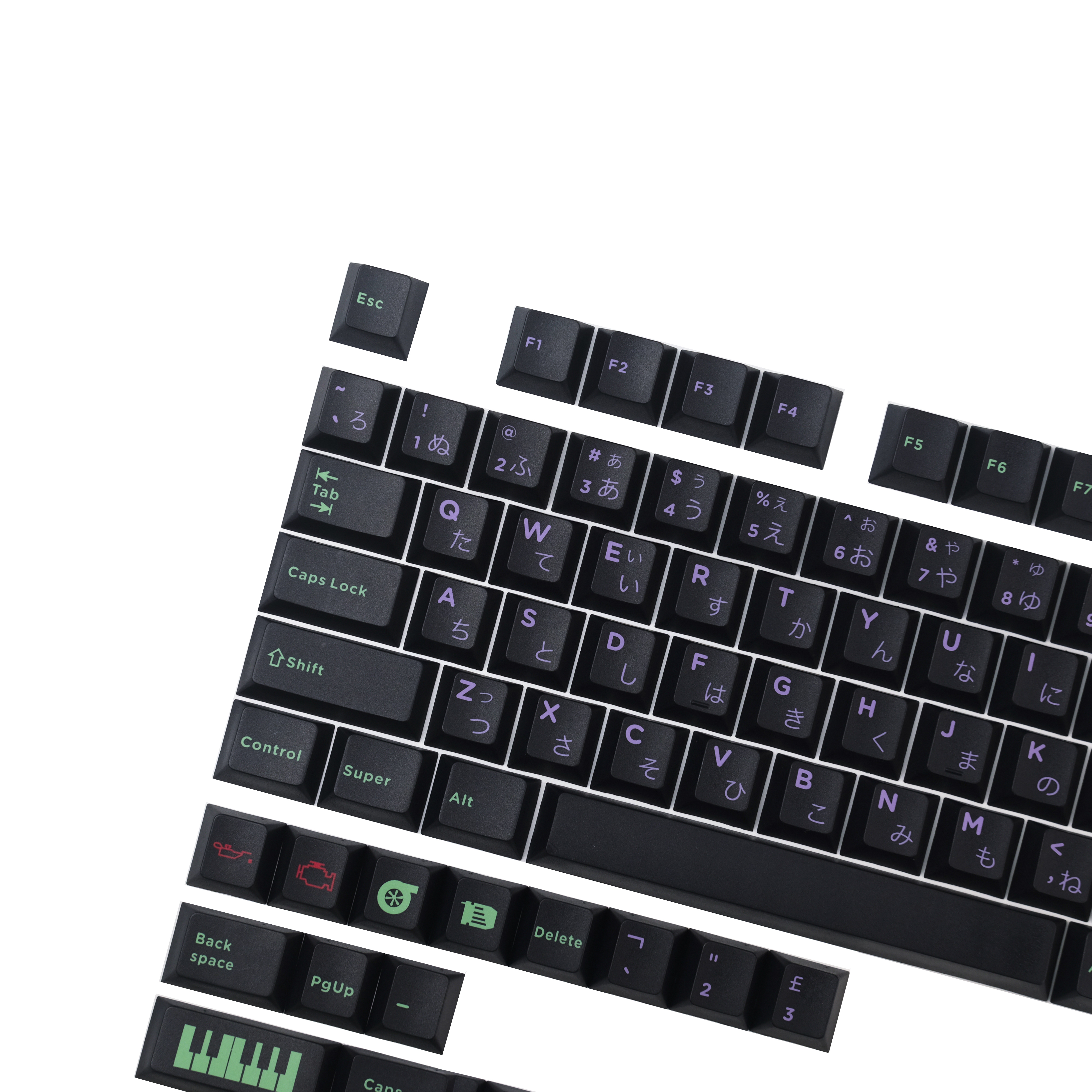 145KeysGMKPOWERCHORDPunkPBTKeycapSetCherryProfileSublimationKeycapsforMechanicalKeyboards-1934930-4